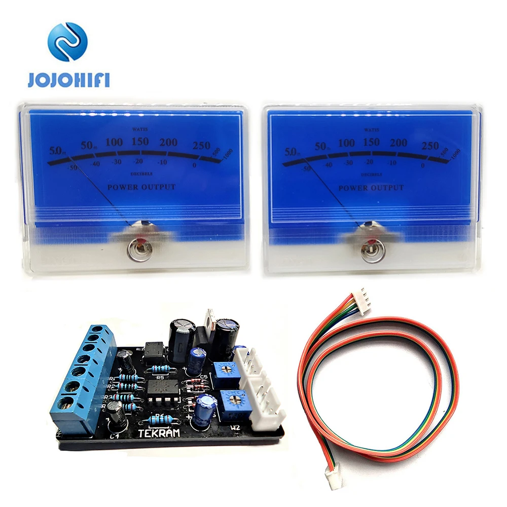 2pcs VU Meter Classic McIntosh Lake Blue + 1pcs Driver Board Figure Head Table DB Table Audio Power Amplifier With Backlight