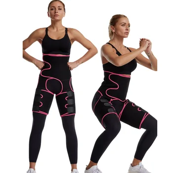 

3 in 1 Women Neoprene Sweat Waist Trainer Thigh Support Waist Trimmer Belt for Women Tummy Control Waist Trainer Sweat Shapewear