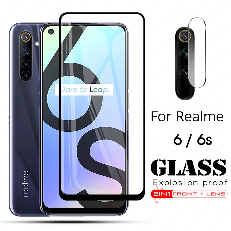 Capa completa de vidro temperado para oppo realme 6 s 6 s protetor de tela câmera lente de vidro protetor para oppo realme 6 s realme6s