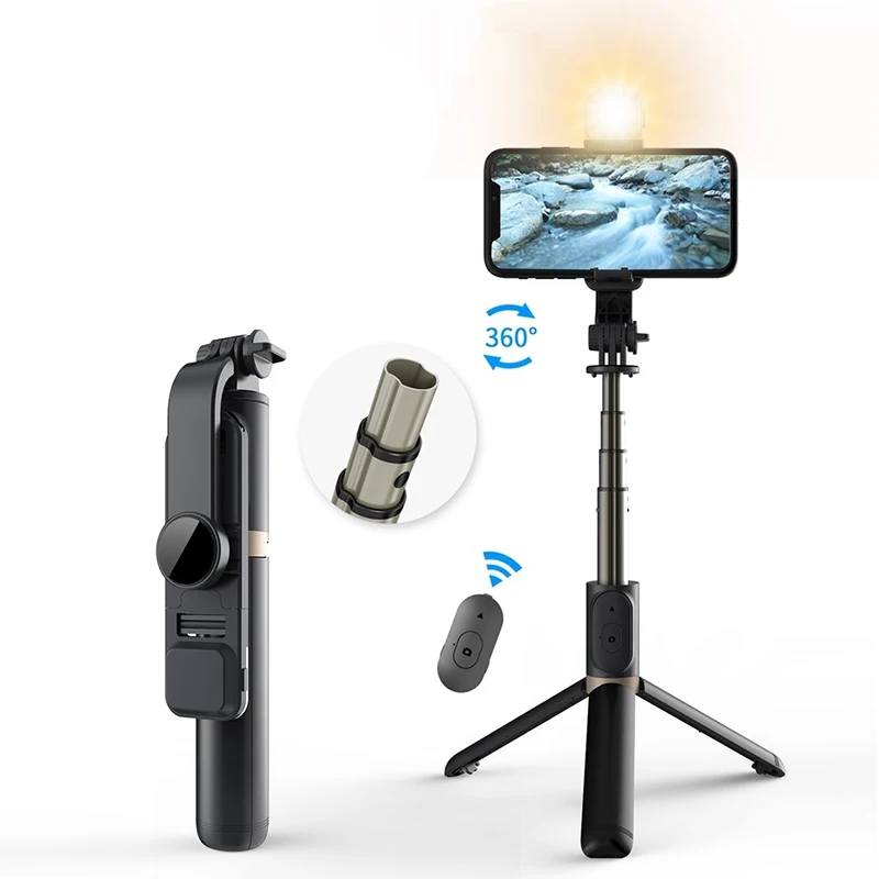 

2020 New 4 in1 Wireless Bluetooth Selfie Stick Foldable Handheld Monopod Expandable Tripod With LED Light Remote Shutter
