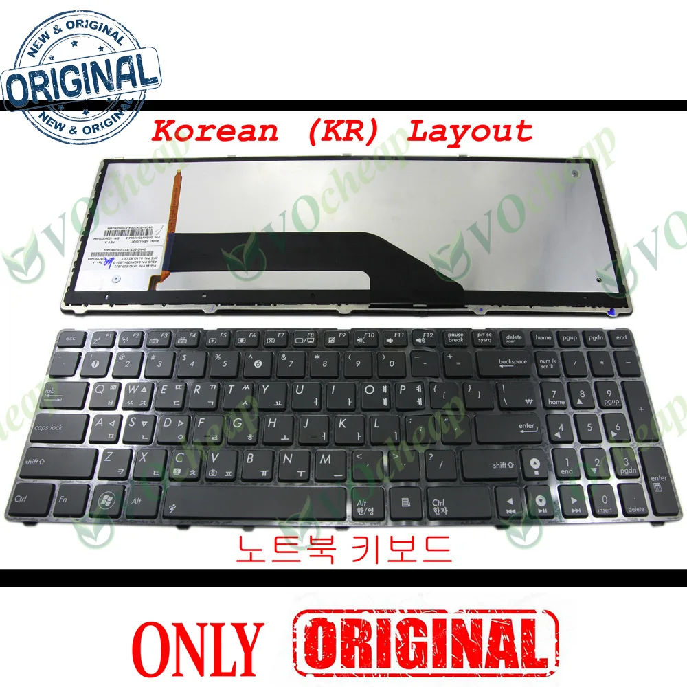 Nuova Tastiera Per Laptop Per Asus K50 (K50Ab K50Af K50C K50Ij K50In K50Id) P50 K60 K61 K62 K70 K70Ij F90 X5D Con Retroilluminato Coreano Kr