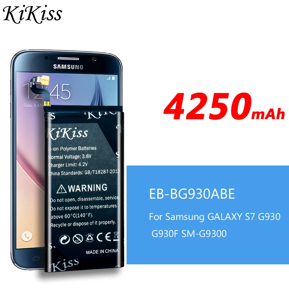 Аккумулятор KiKiss для Samsung Galaxy S7 / Edge мобильный телефон SM G930 G930F G935 G935FD с бесплатным