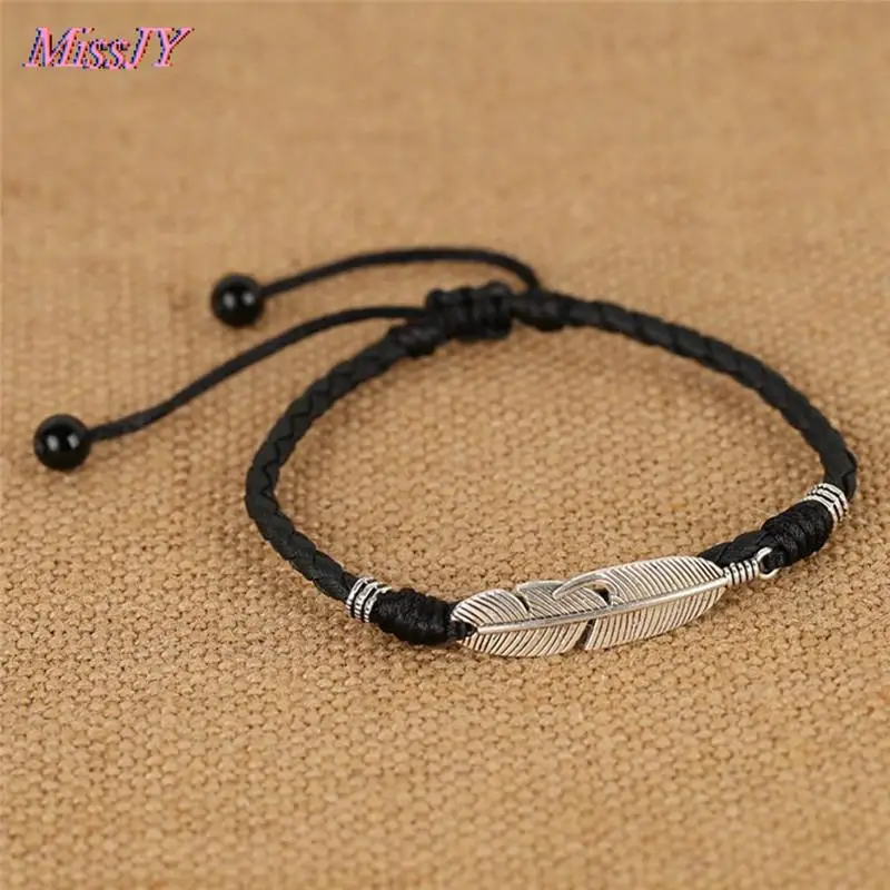 Adjustable Handmade Cool Simple Leaf Anklets Woven Adjustable Rope Lucky Foot Bracelet For Women Men Jewelry ankle chains silver anklet bracelet beads anklet fashion accessories toe foot bracelet