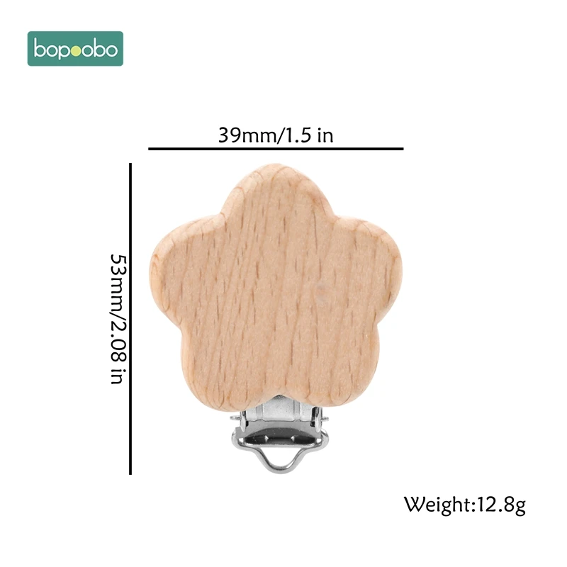 Flower Clip Bopoobo 3 шт., силиконовая соска с зажимом, мультяшная деревянная Соска с зажимом, аксессуары для кормления, сделай сам, пустышка с зажимом, цепочка, деревянный Прорезыватель для зубов - Цвет: Flower Clip
