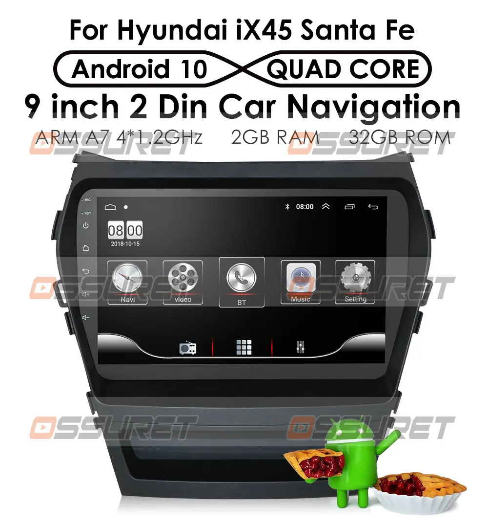 Автомобильный радиоприемник 2 Din Android 10 плеер для Hyundai IX45 Santa Fe 2013 2017 WIFI OBD DVR SWC рамка