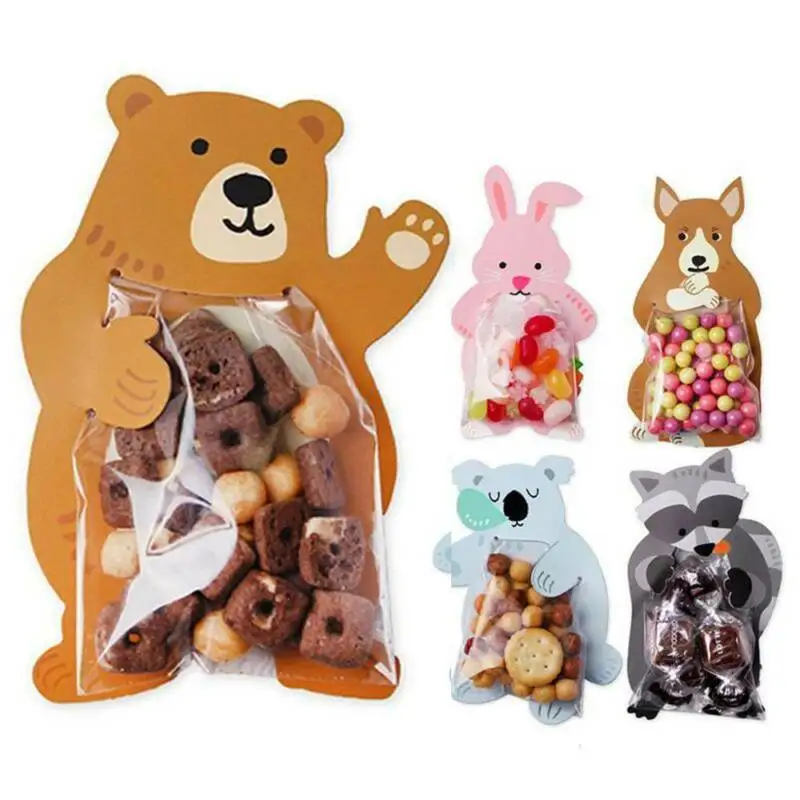 

Animal 10pcs/lot Baby Shower Birthday Party Cute Gift Bags Candy Bags Cookie Bags Bear Candy Box Greeting Cards Popular Rabbit
