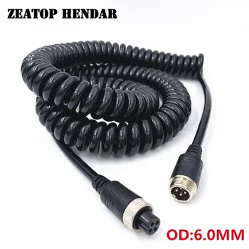 

4Pcs M12 4Pin Spring Aviation Cable Extention 5 6 8 10 M for Car Truck Bus DVR Rear View Camera Park Camera Monitor Line 6.0MM