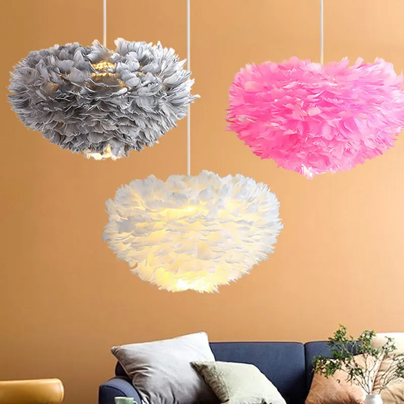 

Nordic Design Feather Pendant Lights for Loft Decor Dining Room Kitchen Home decoration Light Lustre Pendant lamp