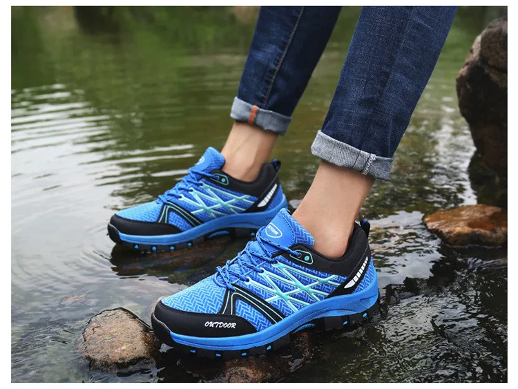 Мужские треккинговые ботинки, уличные треккинговые спортивные альпинистские ботинки, летние дышащие сетчатые Нескользящие Прогулочные кроссовки, удобная походная обувь