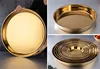Gold golden stainless steel big round tray plate thick Serving Tray Plater steak Dish Dinner Serving Tray BBQ Grill Meat Dishes ► Photo 3/6