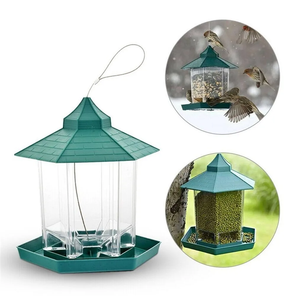 Green feeder waterproof outdoor bird feeders pet supplies plastic