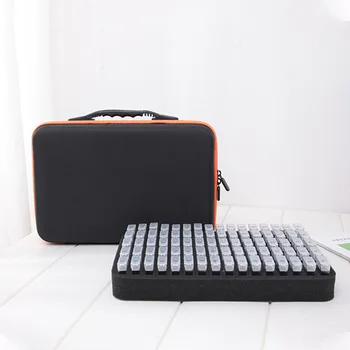 

Jewelry Storage Handheld Rhinestones Holder Plate Tweezer Accessory With 60 Bottles Diamond Painting Case Set EVA DIY Embroidery