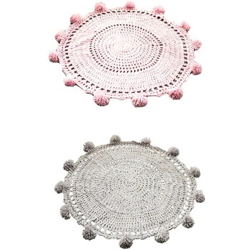 

Knitting Mat Children's Carpet Knit Pad Round Carpet Wave Window Mat Bedroom Decoration Children's Game Bedroom Carpet