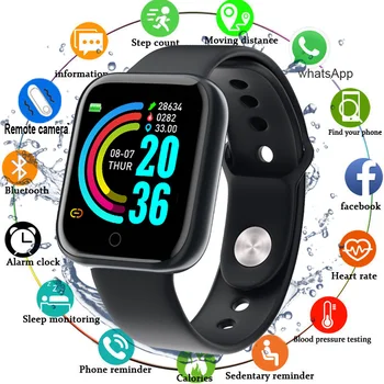 

Y68 Smart Watch Waterproof Bluetooth Sport SmartWatch Men for IPhone Xiaomi Fitness Tracker Heart Rate Monitor Women Watches