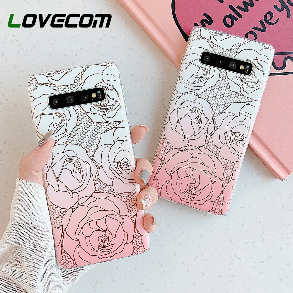 Чехол LOVECOM для телефона Samsung Galaxy A51 A71 A50 Note 10 S10e S10 Plus S9 гальванизированный мягкий