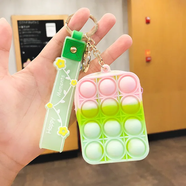 New Popit Mini Money Wallet Fingertip Toys Push Bubble Popite Pendant Bag Hot Sale Adult Decompression Toys Children Anti-Stress keychain bag 06