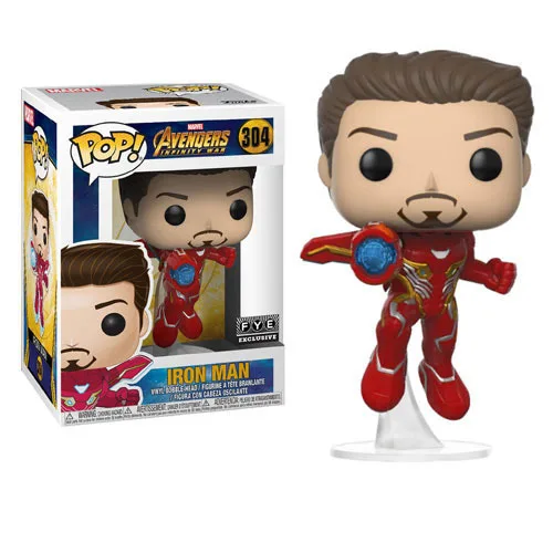 304 with box FUNKO POP Marvel Мстители Железный человек Капитан Америка Brinquedos ПВХ Фигурки Коллекция Модель оригинальная коробка подарки игрушки 2F26 - Цвет: 304 with box