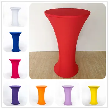 

10pcs Round Bottom High Spandex Cocktail Table Cloths Lycra Stretch Bar Bistro Table Covers For Party Wedding Banquet Decoration