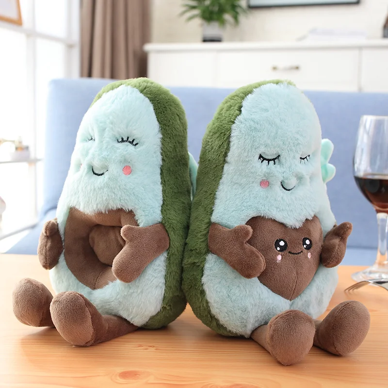 Плюшевая подушка с надписью Avocado Lovely family