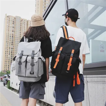 

Unisex Waterproof Men Buckle Laptop Backpack Travel Large Capacity College Students Teenage Girl Bookbag Casual Mochilas Female