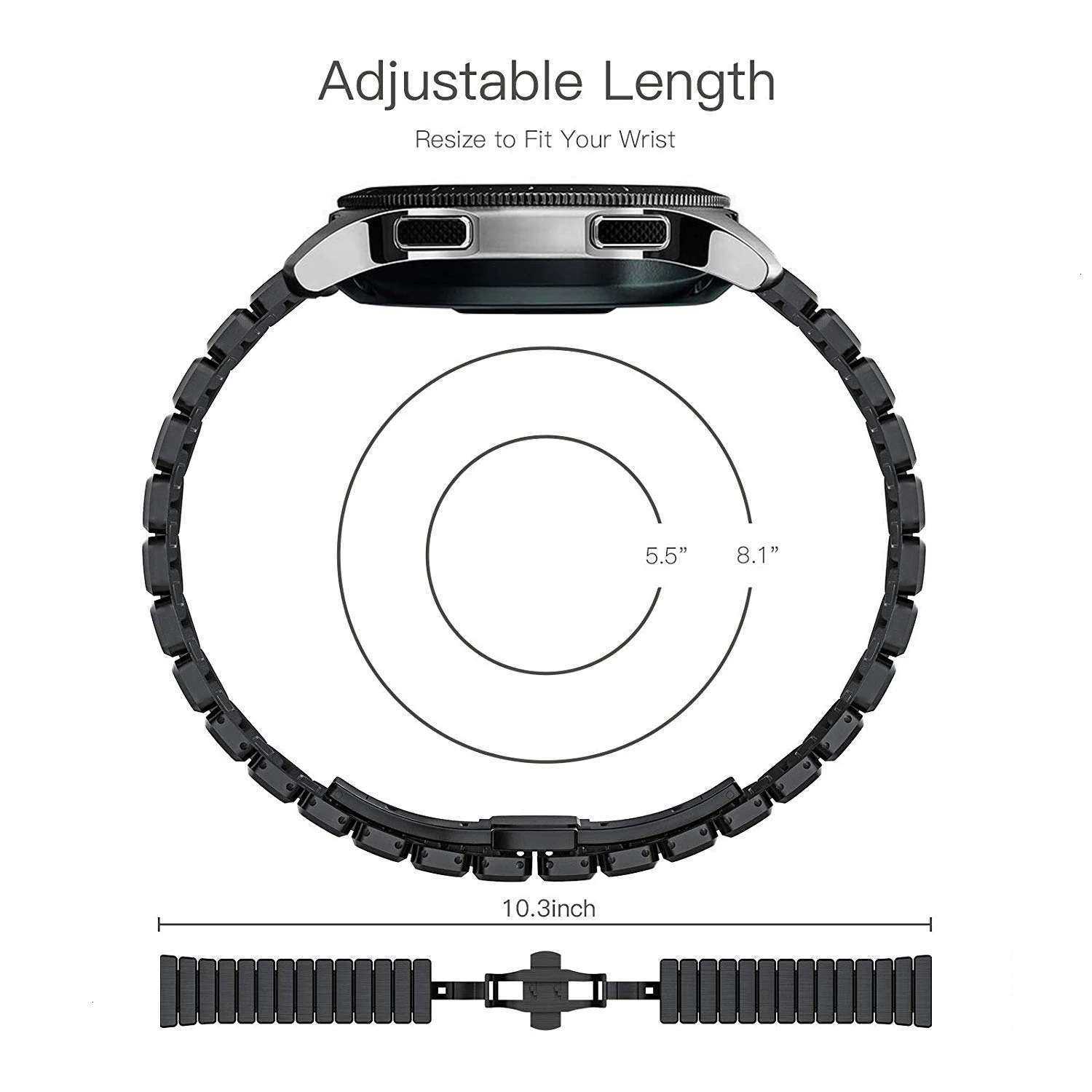 Сменный Браслет из нержавеющей стали 20 мм 22 мм для Xiaomi Amazfit Gtr 47 мм Stratos 2 samsung Galaxy Watch 46 мм Active
