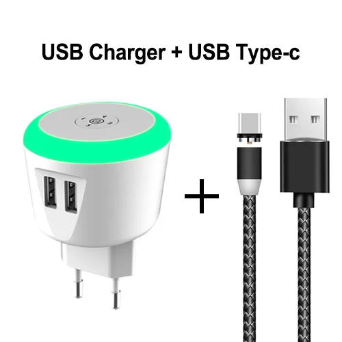 EU Plug and cable 1M PHOMAX 5V 2.4A USB Charger LED Timer Control Smart charger for iPhone iPad Samsung Galaxy s9 s10 Galaxy HTC Xiaomi LG Huawei Ne - Plug Type: EU Plug and cable 1M