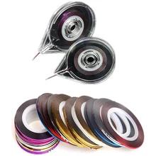 1 шт., женские инструменты для дизайна ногтей, Золотое серебро, полоскающая лента, прозрачное устройство для извлечения проволоки, Золотая и серебряная проволока, 1 мм, пустая коробка, набор для ногтей