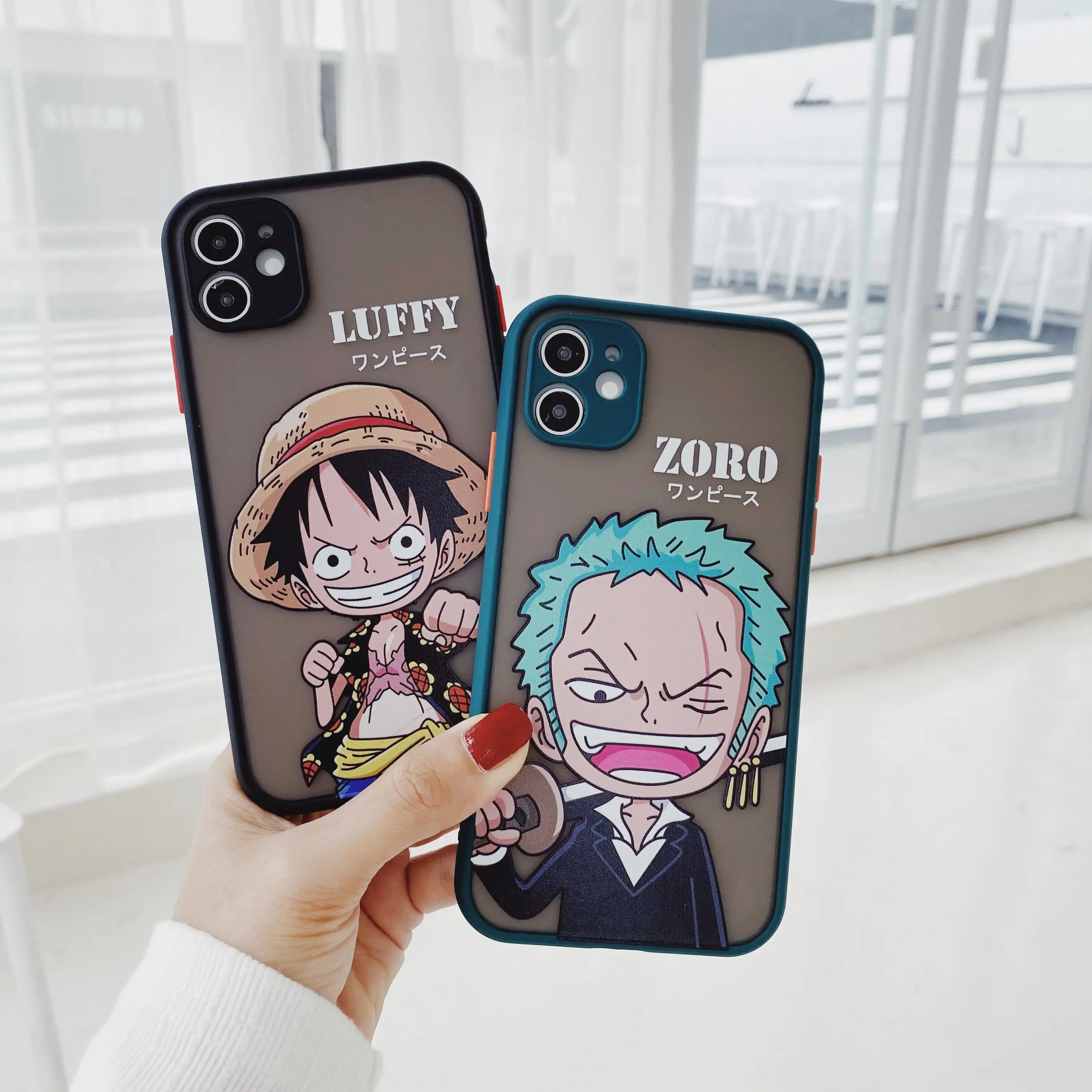 Japan Cute One Piece 3d Luffy Zoro Anime Case For Iphone 12 11 Pro X Xs Max 7 8 Plus Se Lovely Skin Feel Pc Back Cover Coque Phone Case Covers Aliexpress