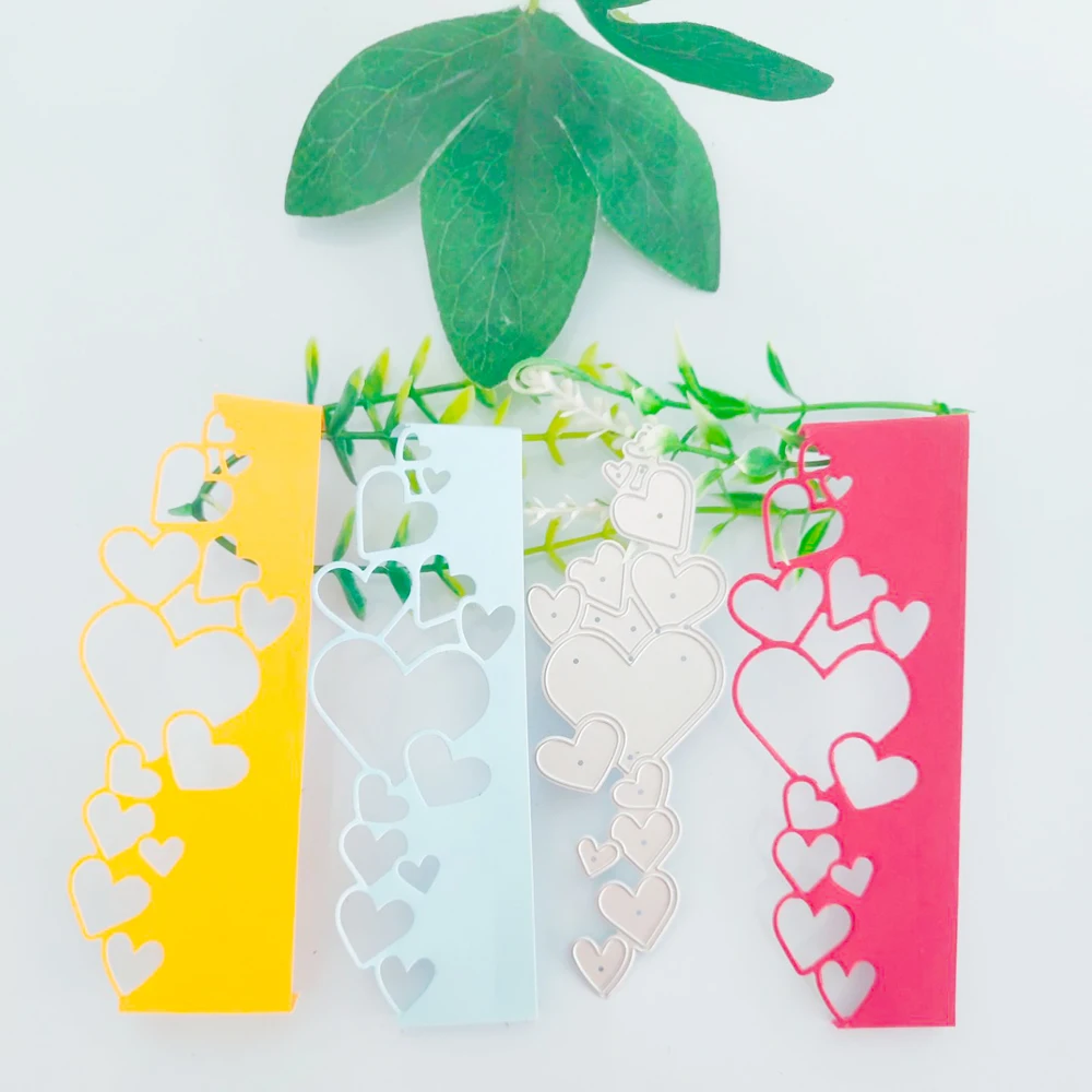 

Many peach heart connected decorative metal cutting mould DIY scrapbook photo album embossed card handicraft mould