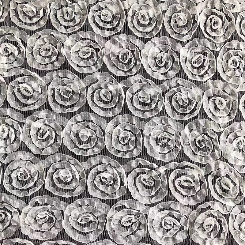 GLace 1Y/лот Шифоновый Цветок розы сетки швейная ткань для платья свадебные decoraiton DIY Материал TX1467