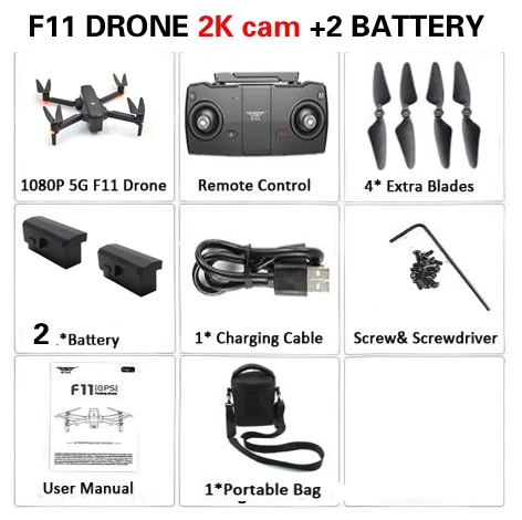 SJRC F11 Дрон с GPS с Wi-Fi FPV 1080 P/2 K камера бесщеточный Квадрокоптер 25 минут время полета управление жестами складной Дрон Vs CG033 - Цвет: 2battery 2Kbag1