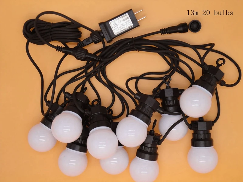 13M 20 BULBS 8 м/13 м светодиодный свет шнура уличная гирлянда G50 лампы сад патио Свадьба Новогодние гирлянды цепь водонепроницаемый - Испускаемый цвет: 13M 20 BULBS
