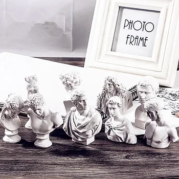 

10Pcs/set Ares Agrippa Sculpture Giuliano de' Medici Marcus Junius Brutus Statues Resin Plaster Art&Craft Home Decorations