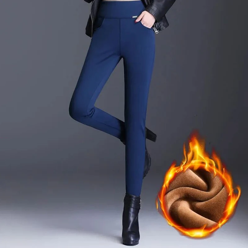 Women's Winter Warm Leggings Super-thick High Stretch Lamb Cashmere women pants Leggins High Waist Skinny Trousers plus size legging