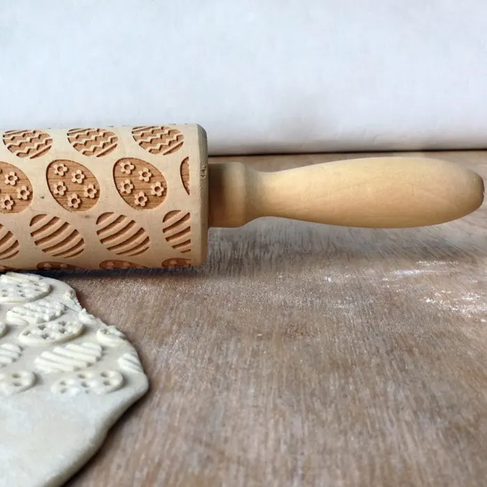 Экономичная деревянная Скалка Для пасхальных яиц с 3D тиснением Скалка Для Выпечки дома Kicthen ds99