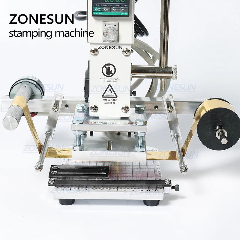 ZONESUN цифровой автоматический кожаный рельефный инструмент ручной тиснения 300 Вт