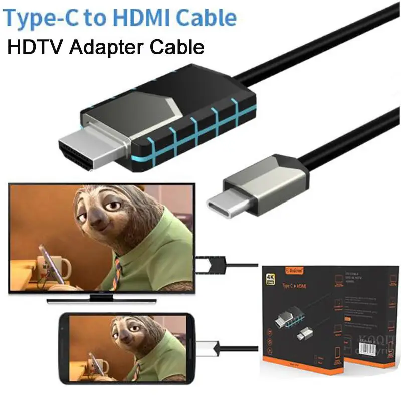 USB 3,1-HDMI 4K Кабель-адаптер 2 м type C-HDMI кабель для MacBook DELL XPS 13 samsung Galaxy S9/S8 huawei mate 10 USB-C HDMI