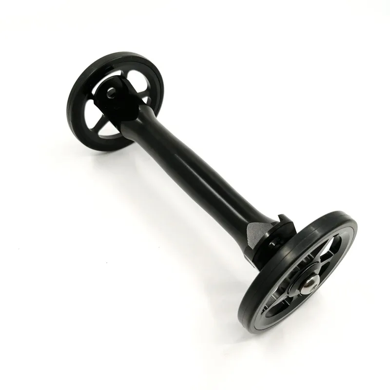 Litepro Folding Bike Easy Wheel & Telescopic Rod Extension Bar For Brompton Rear Racks bicycle auxiliary wheels