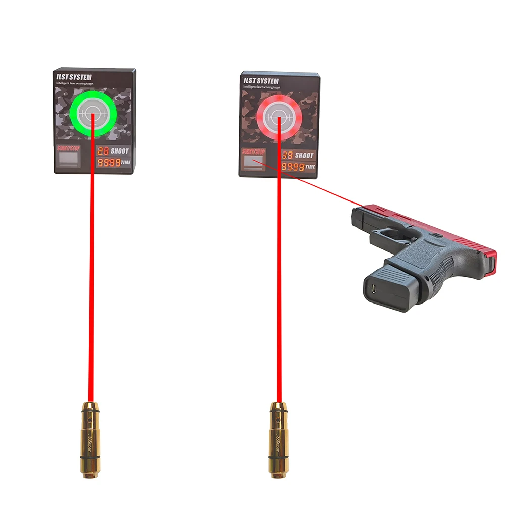 Dry Fire Red Dot Shooting Sound Feedback Target Training Bullet .38 Super Pistol Laser Bore Sight Collimator Laser Simulators
