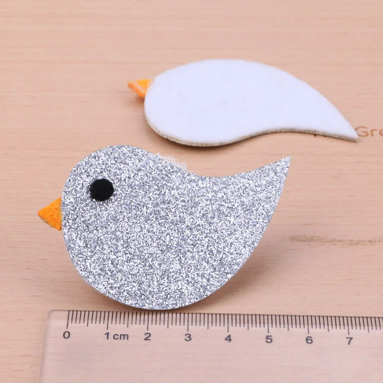 5pcs/Lot Glitter Kawaii Animal Bird Patch Stikers Cute Jewelry DIY Garement Hair Jewelry headband Clip Headwear Decoration 70mm