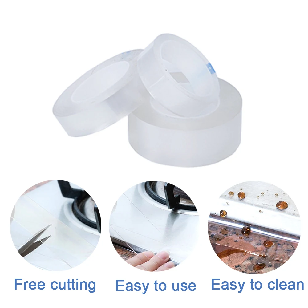 Anpro Kitchen Sink Waterproof Tape Strong Self-adhesive Transparent Tape Bathroom Toilet Crevice Strip Sealing Tape