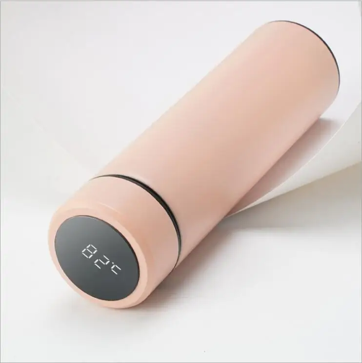 Coral Pink Умный сенсорный дисплей Температура воды чашка термос чашка 304 нержавеющая сталь без батареи - Color: Coral Pink