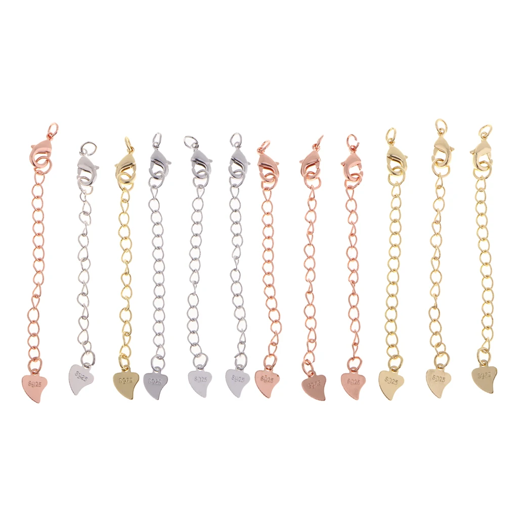 3Pcs Chain Extender Jewelry Necklace Lobster Clasps and Closures for Necklace Bracelet Jewelry Making Supplies