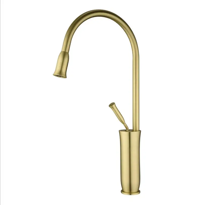 Белый Vidric New Arrival Brush gold/Black Bathroom Basin Faucet Single Handle Mixer Tap Deck Mounted Hot And Cold Tap Sink Faucet - Цвет: Белый