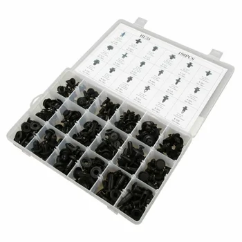 

Plastic Fastener Clips Rivet Car Trim Black Assorted Replacement 180pcs