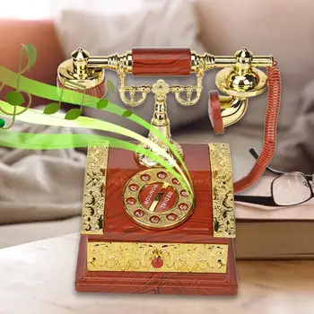 

Classical Telephone Music Box Retro Telephone Music Box Clockwork Spring Wedding Ornaments Valentine Gift