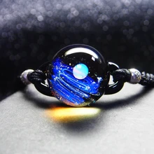 Модное Очаровательное ожерелье Nebula Galaxy, стекло, искусство, ручная работа, Заявление, Вселенная, бласлет планета, браслеты для женщин, ювелирный подарок