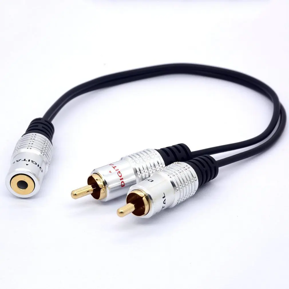 Изысканный дизайн прочный Pro 2 Rca штекер 3,5 мм стерео разъем кабель Aux Phono Jack адаптер