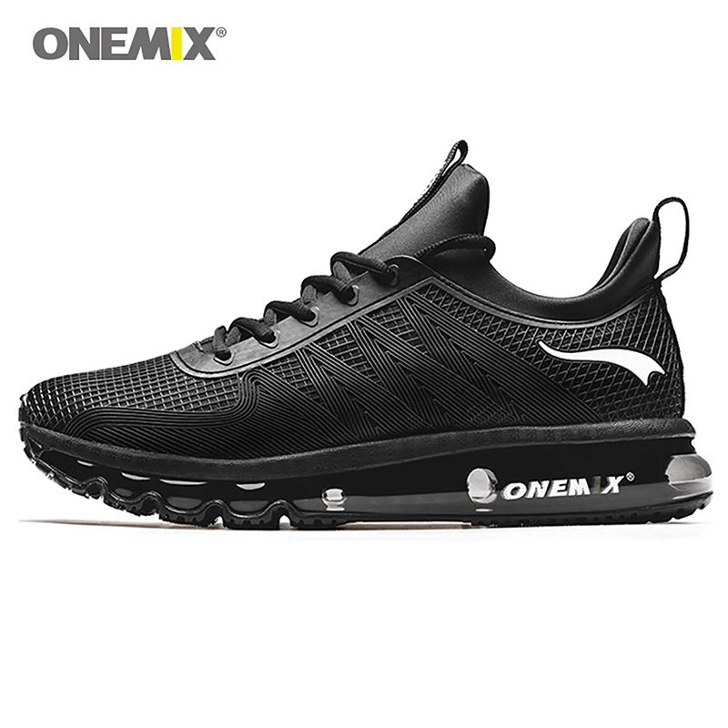 ONEMIX/мужские кроссовки для бега; серые уличные спортивные кроссовки; дышащая мужская спортивная обувь; удобные спортивные кроссовки для ходьбы; распродажа - Цвет: black