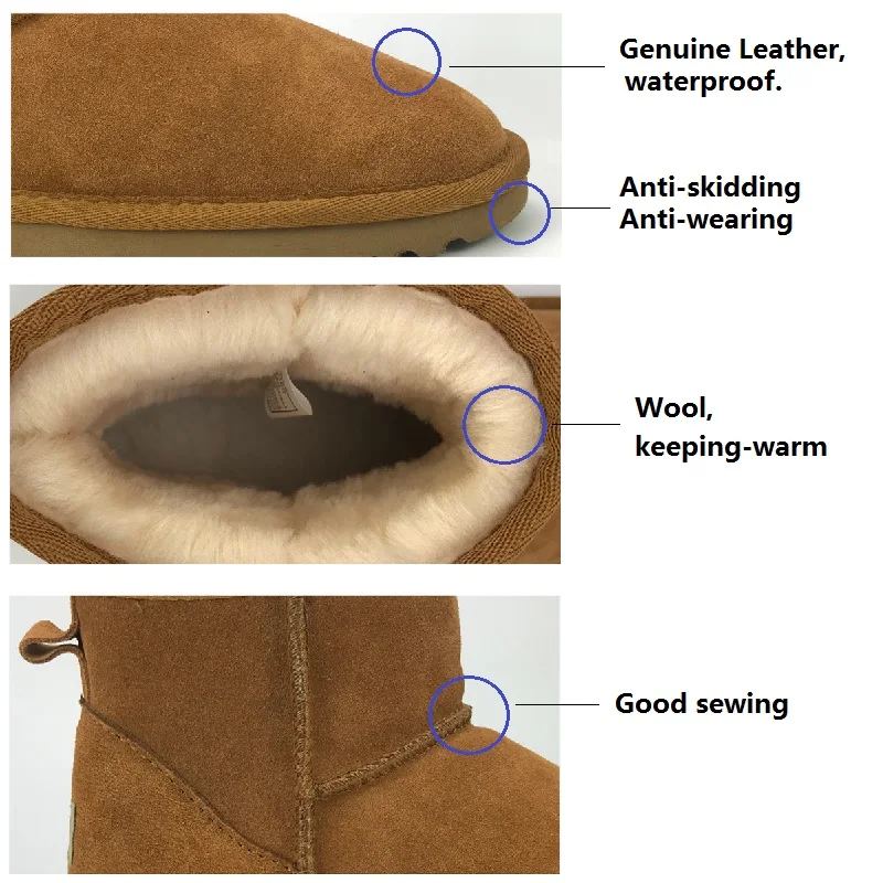 Австралийские женские зимние ботинки из водонепроницаемого материала; Зимние полусапожки из натуральной кожи; Классический Маленький ботинок; Зимние ботильоны для девочек; высокое качество